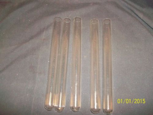 VINTAGE PYREX SCIENCE LABORATORY APOTHECARY 12&#034; x 1&#034; TEST TUBES LOT OF 5