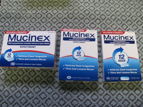 (84) Tabs  NEW Sealed MUCINEX MAXIMUM STRENGTH 1200mg EXPECTORANT