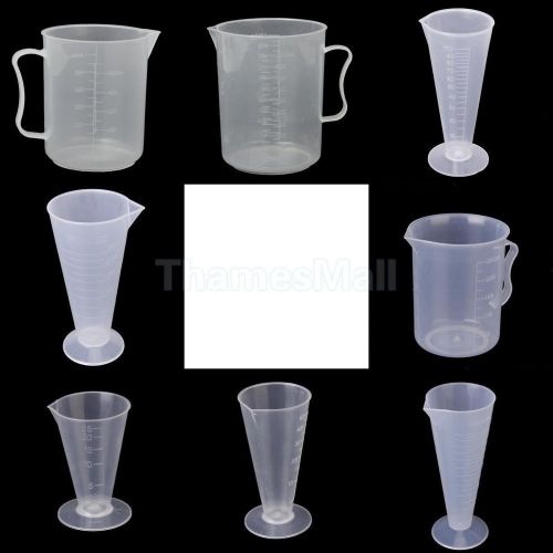 Kitchen lab 25,50,100,250,500ml graduated beaker cup + 250&amp;500&amp;1000ml beaker for sale