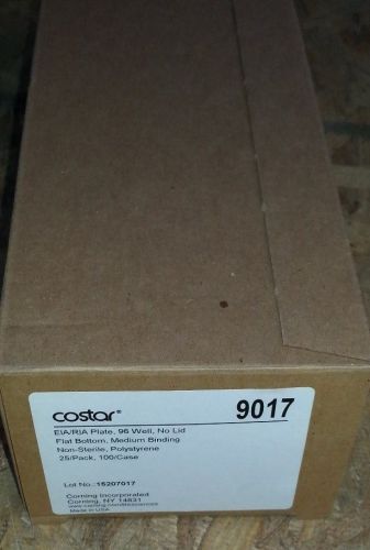 New pack of 25 corning costar 9017 eia/ria plate 96 well flat bottom polystyrene for sale
