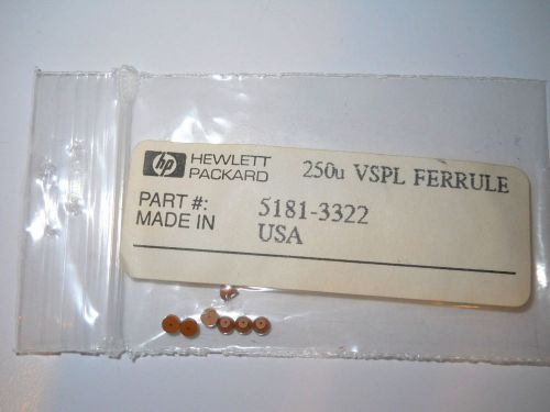 (6) Hewlett Packard 0.4mm ID Short Vespel Ferrules, 5181-3322