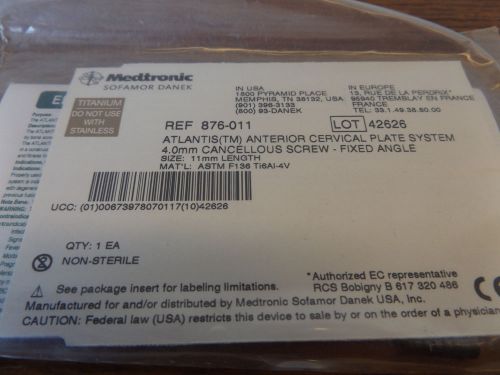 Medtronic 876-011 cancellous bone screw for sale