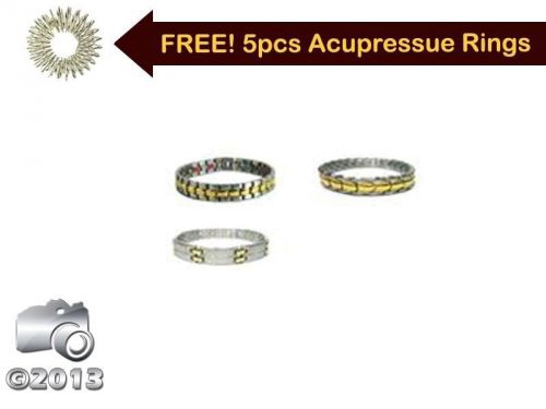 Acupressure metal bracelet bio magnetic therapy-titanium/ stainless-steel/gun for sale