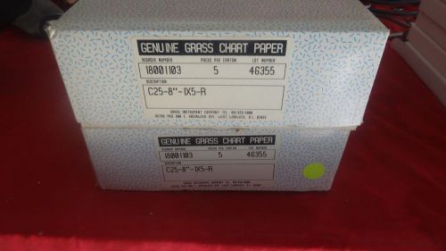 2 Boxes of Grass Instruments Graph Paper, C25-8&#034;-1X5-R ECG, EKG, EEG