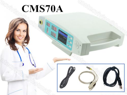 New CMS70A Desktop Pulse Oximeter Fingertip SpO2 PR PI, AC Power 24h+PC software