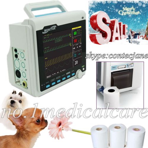 Auction:new, vet icu/ccu patient monitor, contec, 6 parameters + thermal printer for sale