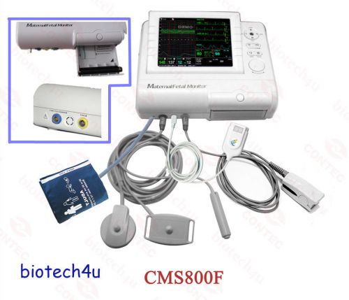 Contec cms800f maternal/fetal patient monitor fhr+toco+ecg+nibp+spo2 3y warranty for sale