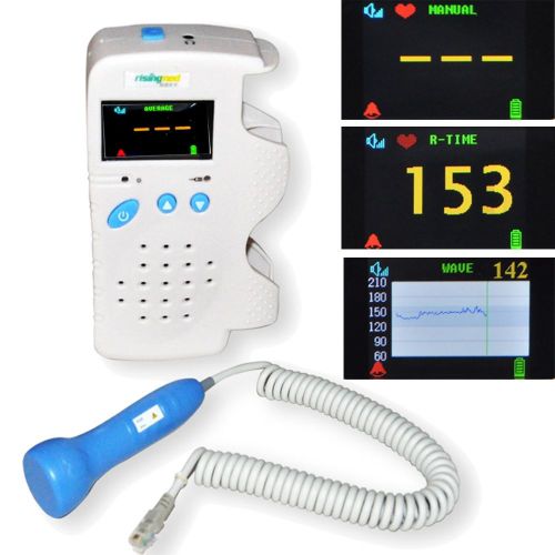 Ultrasonic Fetal Doppler 3MHz Color LCD Back Light Heart Beat Waveform Speaker a