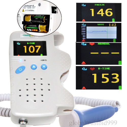 new+ Fetal Doppler 3MHz Color LCD Light baby Heart Monitor for pregnant w gel