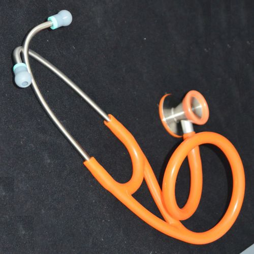 Dual head with bell cardiology stethoscope professional quality - 3 stars orange for sale