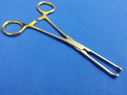 O.R GRADE ALLIS TISSUE SPAY PACK SURGICAL FORCEP 6&#034; 4X5TEETH WITH GOLD HANDLE