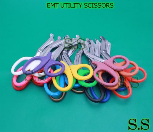 3 pcs(neon pink&amp;neon green&amp;blue)utility bandage trauma emt shears scissors 7.25” for sale
