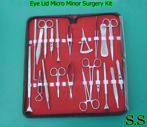 28 Pcs Eye Lid Micro Minor Surgery Ophthalmic Instruments Set In Pouch