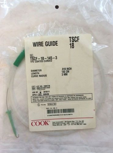 COOK TSCF 18 Wire Guide TFE COATED CURVED   .018&#034; X 145cm X 3mm   REF: G00436