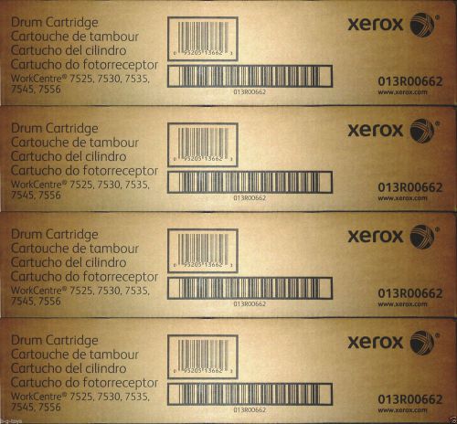 4 NEW Xerox Drum Cartridges 013R00662 for WorkCentre 7525 7530 7535 7545 7556