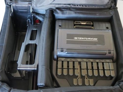 Stenograph STENTURA 200 Court Reporting Dictation With Bag Tripod &amp; MoRe 
