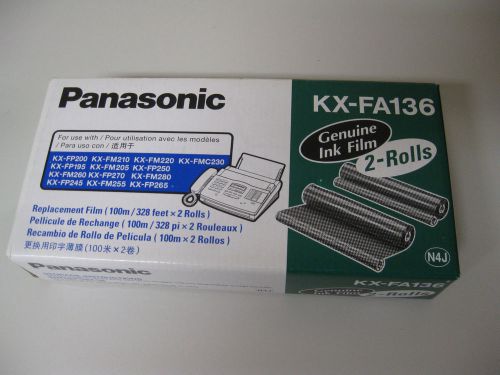 PANASONIC KX-FA136 Genuine Ink Film Replacement Two 2 Rolls per Box New Sealed