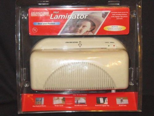 HOT LAMINATOR BY DESIGN CONCEPTS NEW SEALED/UP TO 4 IN.WIDE