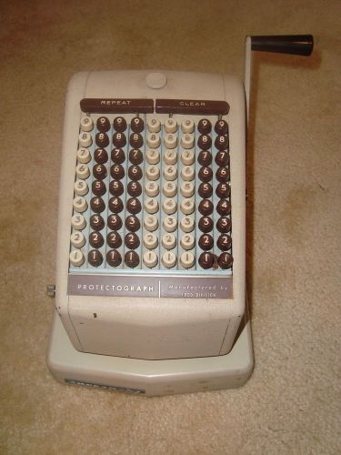 Vintage Burroughs Protectograph T74-9 Check Writing Checkwriter Machine Works!
