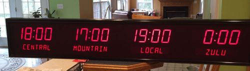 Led World Clock With 4 Locations - Rotating Locations Around The World