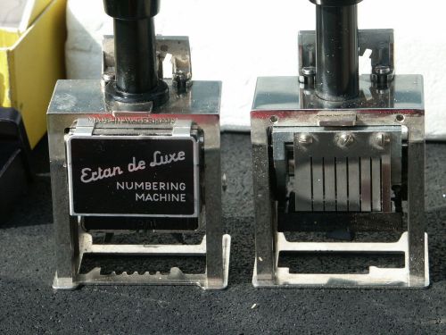(2) Automatic Numbering Machines Stamps (6) Wheel, (5) Actions, Made In Germany