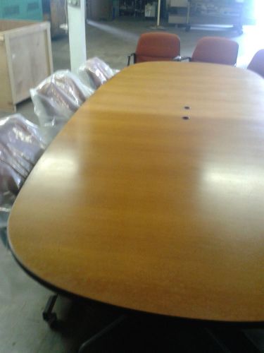 CONFERENCE TABLE OAK 10 FOOT LONG WITH 8 CHAIRS