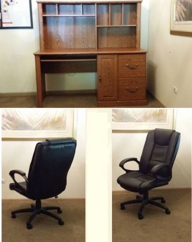 Computer Desk &amp; Hutch (Sauder Orchard Hills) &amp; Deluxe Executive Chair