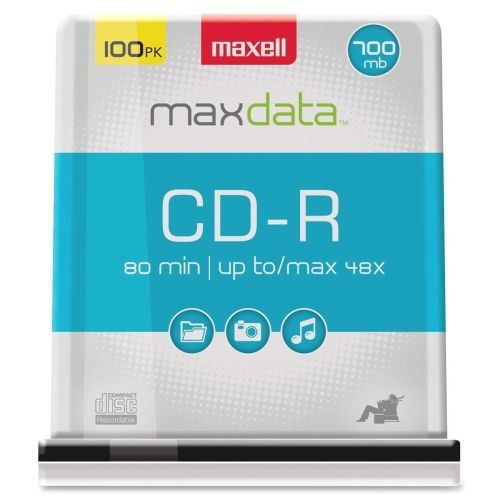 Maxell CD Recordable Media - CD-R - 48x -700 MB - 100 Pack- 120mm1.33 Hour