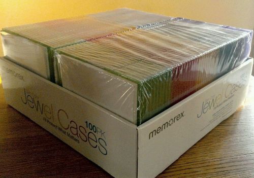 Memorex multi color slim jewel cases 100 pack cd computer music dvd for sale
