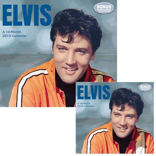 NEW (Set/2) Elvis Presley 2015 Wall Calendar With Bonus Downloadable Wallpaper