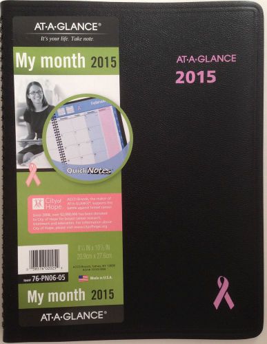 AT-A-GLANCE 2015 MY MONTH #76-PN06-05 CITY OF HOPE  BREAST CANCER PLANNER BLACK