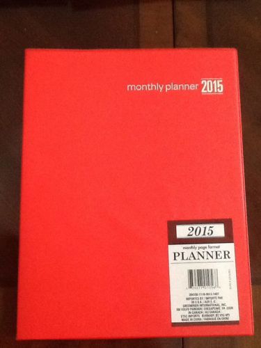 2015 Deluxe Monthly Page Planner Calendar Organizer RED Appointment Book LARGE