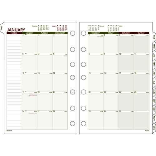At-A-Glance Day Runner 5-1/2&#039;&#039; x 8-1/2&#039;&#039; Tabbed Month In View Dated 1 Year