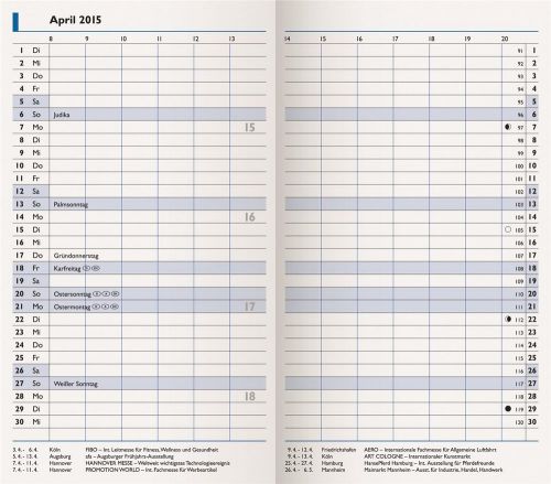 Brunnen kalender-einlage 2015, mod. 750, 8,7 x 15,3 cm for sale