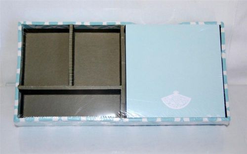 Thomas Paul Paper Desk Tray with 200 Sheets Note Paper NEW Sealed Teal Blue