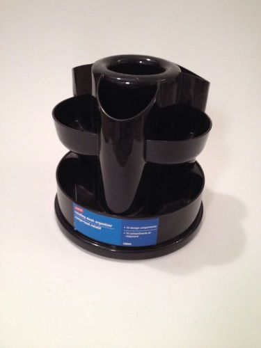Staples rotating desk organizer - 10 storage compartments black - fast shipping! for sale
