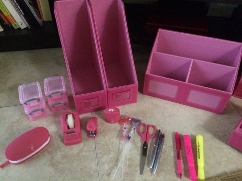 Pink desk accessories/office supplies for sale