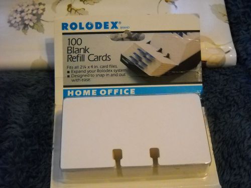 ROLODEX 100 BLANK 2 1/4&#034; x 4&#034; REFILL CARDS IN SEALED PACKAGE