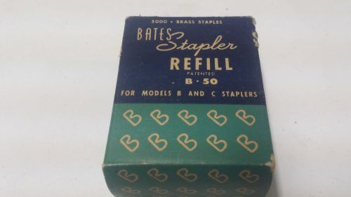 Vintage Bates B-50 - Refill - Brass Wire Stapler refill - NOS