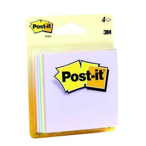 Post-it Note Pads Assorted 3&#039;&#039; x 3&#039;&#039; 50 Sheets Per Pad 4 Count