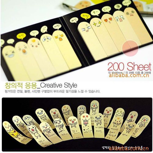 Cute Adhesive Paper Fingers Sticker Bookmark Memo Index Pad Tab Sticky Notes
