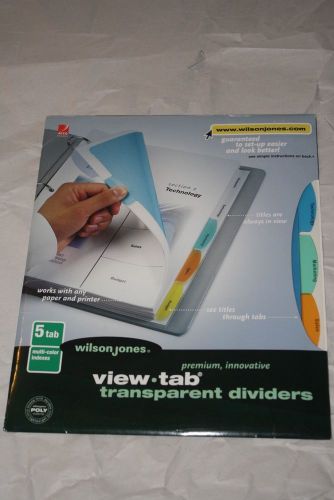 Wilson Jones View-tab Transparent Divider - 5 X Tab 1 Set Clear