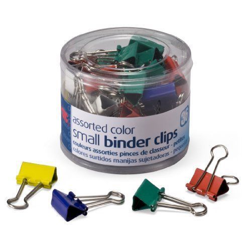 OfficemateOIC Small Binder Clips, Assorted Colors, 36 Clips per Tub (31028) New
