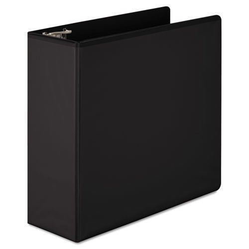 Basic D-Ring Vinyl View Binder, 4&#034; Capacity, Black