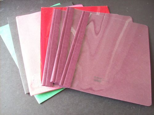 Lot of 9 Folders: 4 Oxford Clear Front Report Covers and 5 2 pocket folders