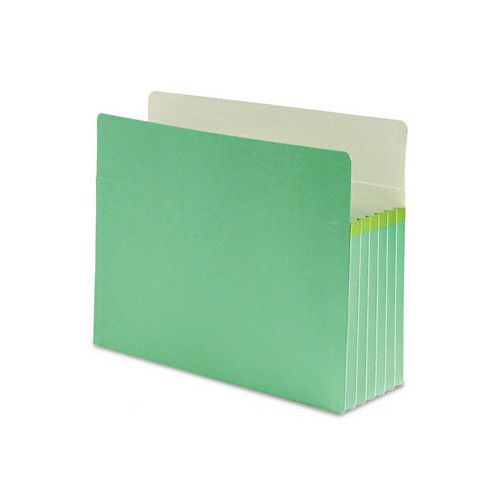 5 1/4&#034; Expansion Colored File Pocket, Straight Tab, Letter, Green Set of 3