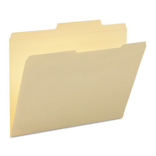 Guide Height Folder, 2/5 Cut Right, Two-Ply Tab, Letter, Manila, 100/Box