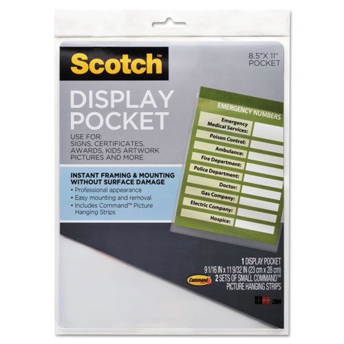 Display pocket, removable interlocking fasteners, plastic, 8-1/2 x 11, clear for sale
