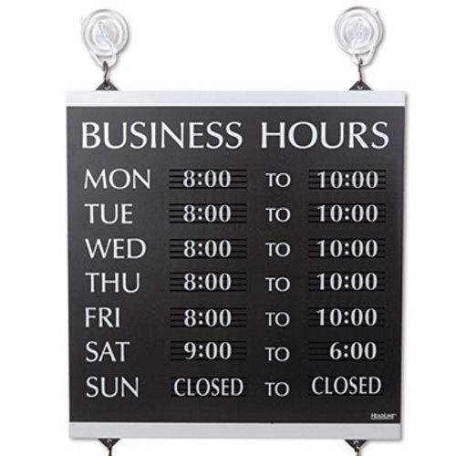 Headline series business hours sign, heavy-duty plastic, 13 x 14, blk (uss4247) for sale