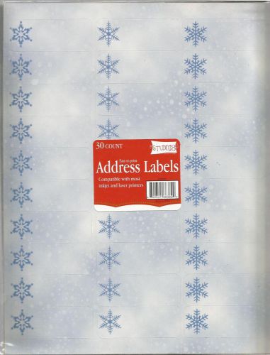 Printable Holiday Address Labels Blue Snowflakes 60 Count